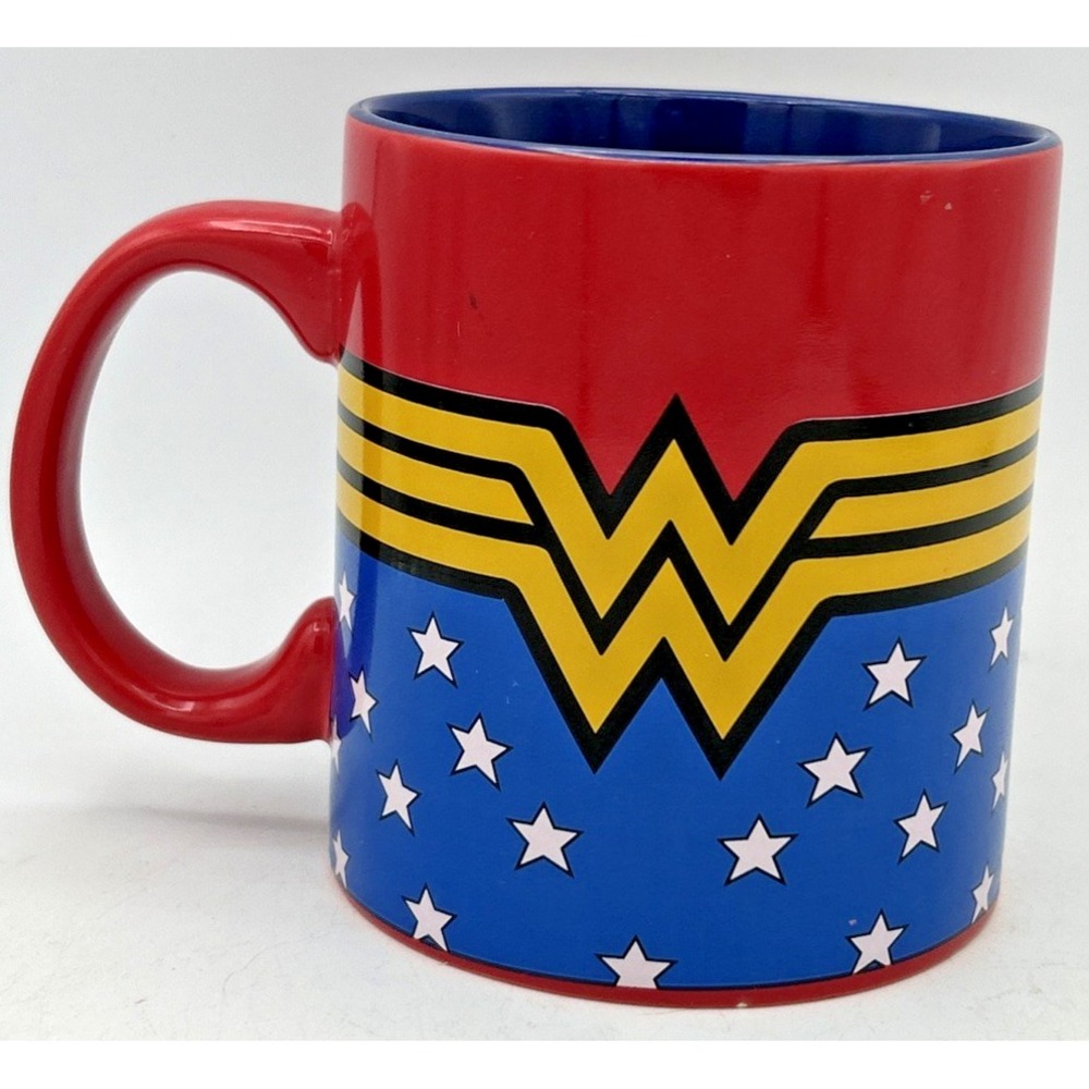 DC Comics Wonder Woman Wrap Around Logo Large 20oz Ceramic Coffee Cup Mug